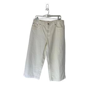 Levi's Jeans Vintage Y2K White Cotton Cropped Wide Leg‎ Cropped Size 14 MTS